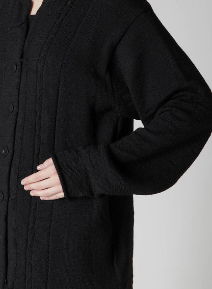 SLUB WOOL DESIGN KNIT CARDIGAN