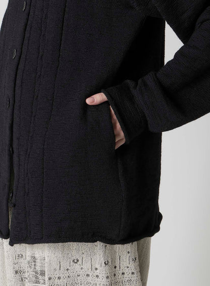 SLUB WOOL DESIGN KNIT CARDIGAN