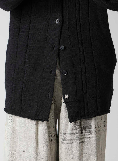 SLUB WOOL DESIGN KNIT CARDIGAN