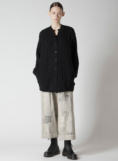 SLUB WOOL DESIGN KNIT CARDIGAN