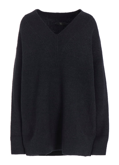 BIG V-NECK KNITTED CARDIGAN