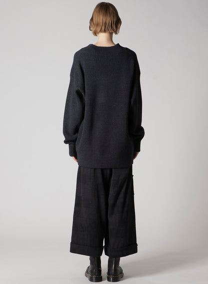 BIG V-NECK KNITTED CARDIGAN