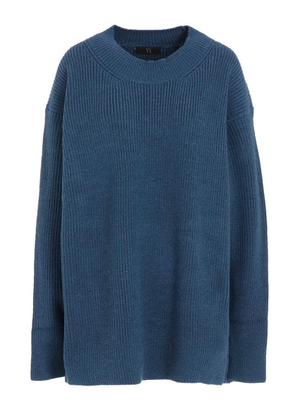 BIG ROUND-NECK KNIT CARDIGAN