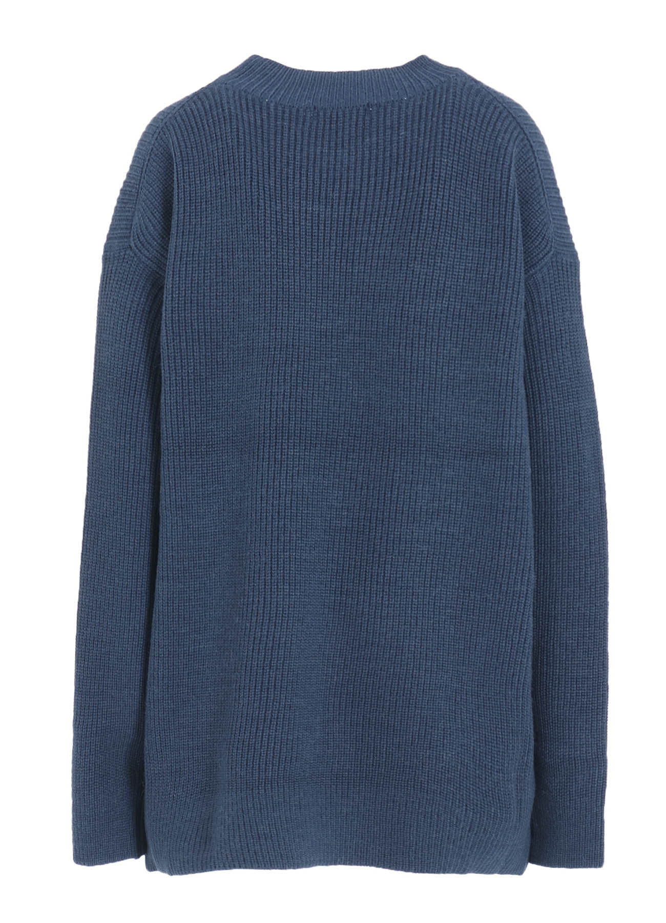 BIG ROUND-NECK KNIT CARDIGAN
