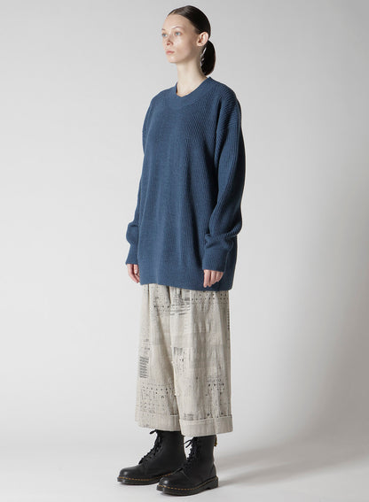 BIG ROUND-NECK KNIT CARDIGAN