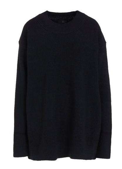 BIG ROUND-NECK KNIT CARDIGAN