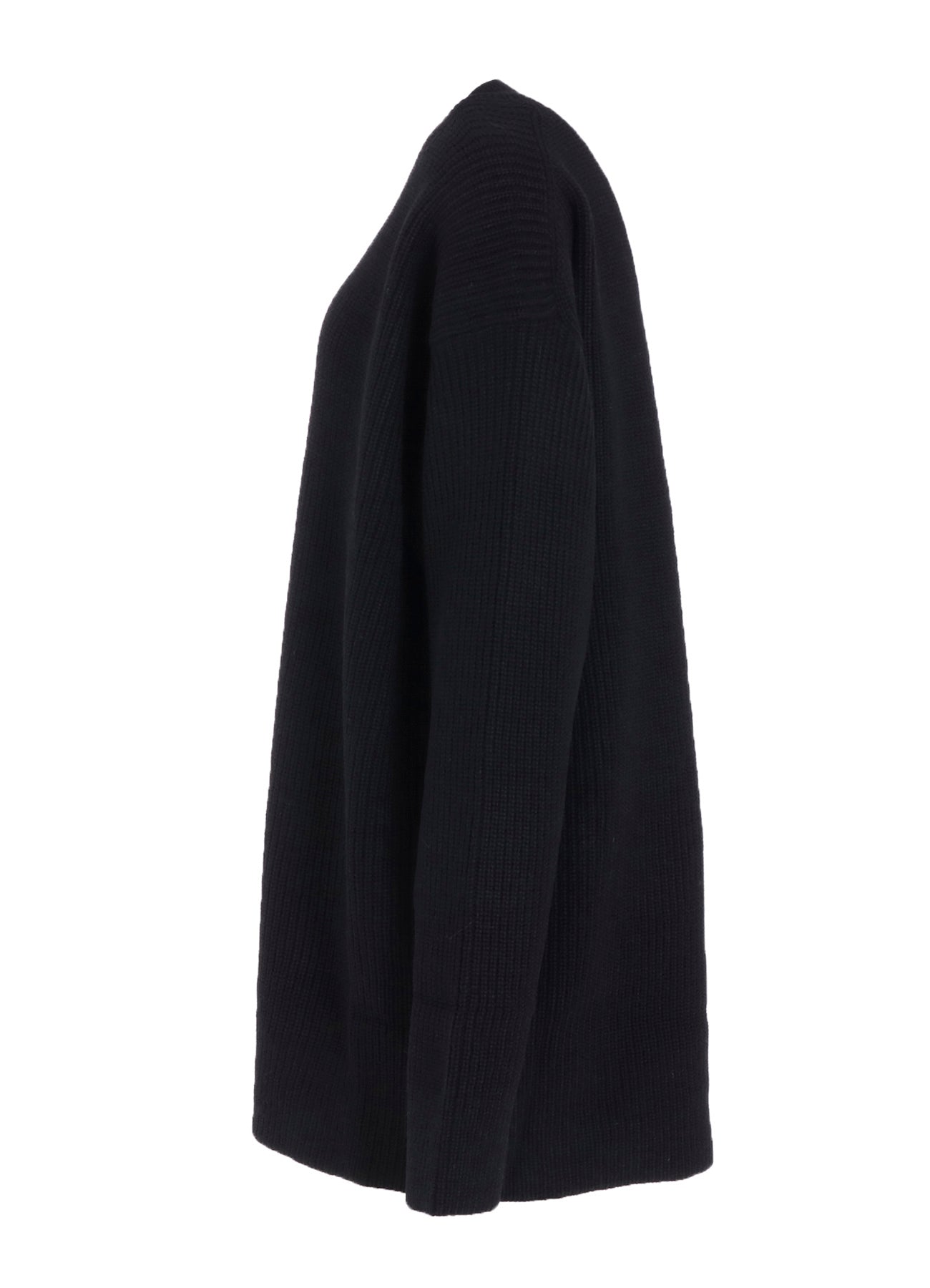 BIG ROUND-NECK KNIT CARDIGAN
