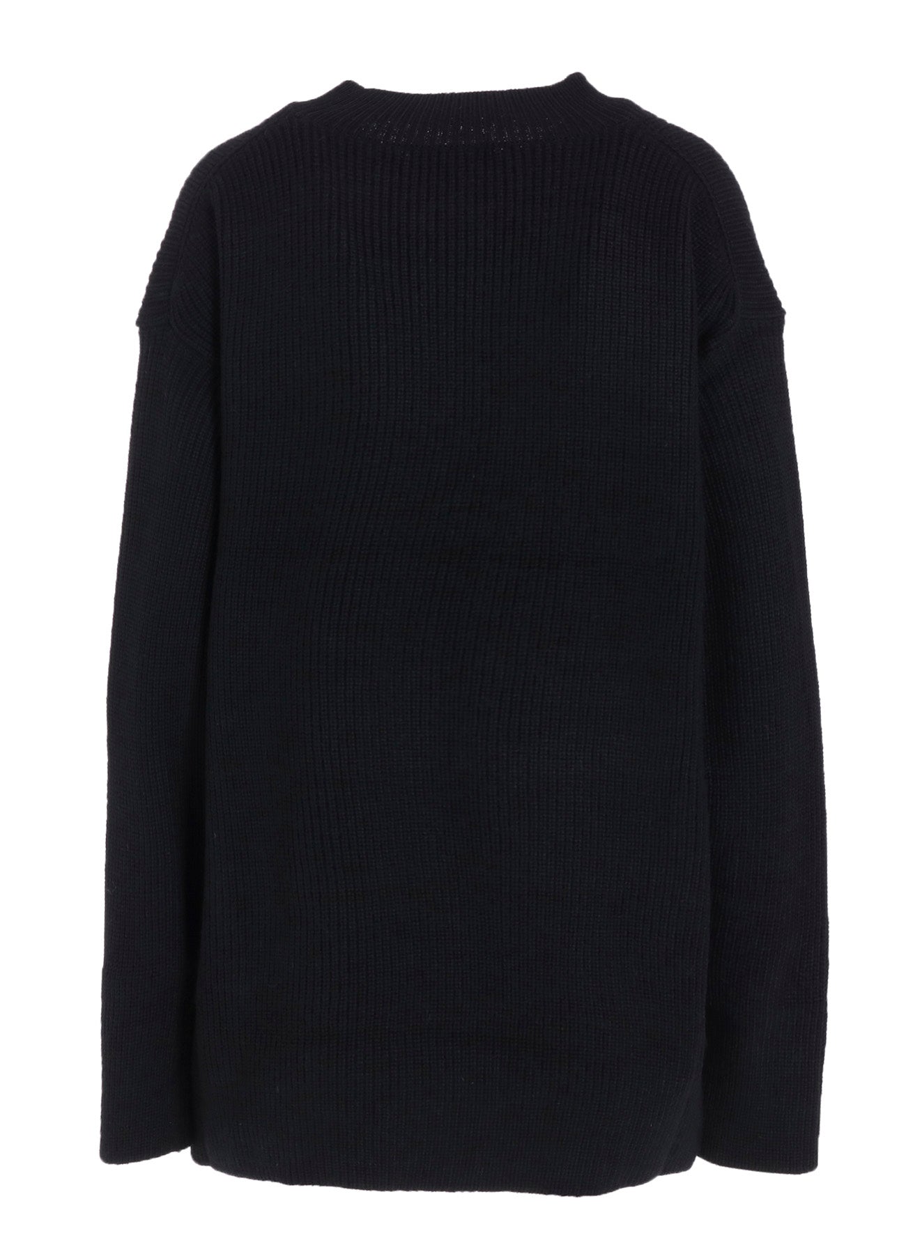 BIG ROUND-NECK KNIT CARDIGAN