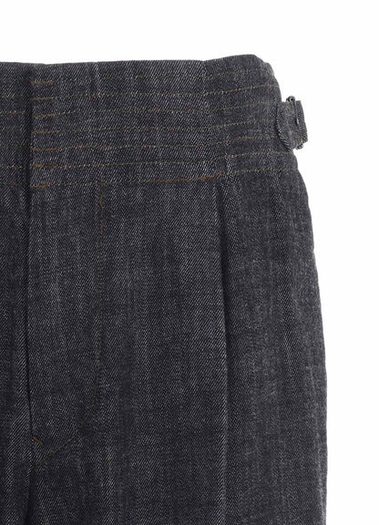 8OZ WAIST STRING WIDE DENIM PANTS