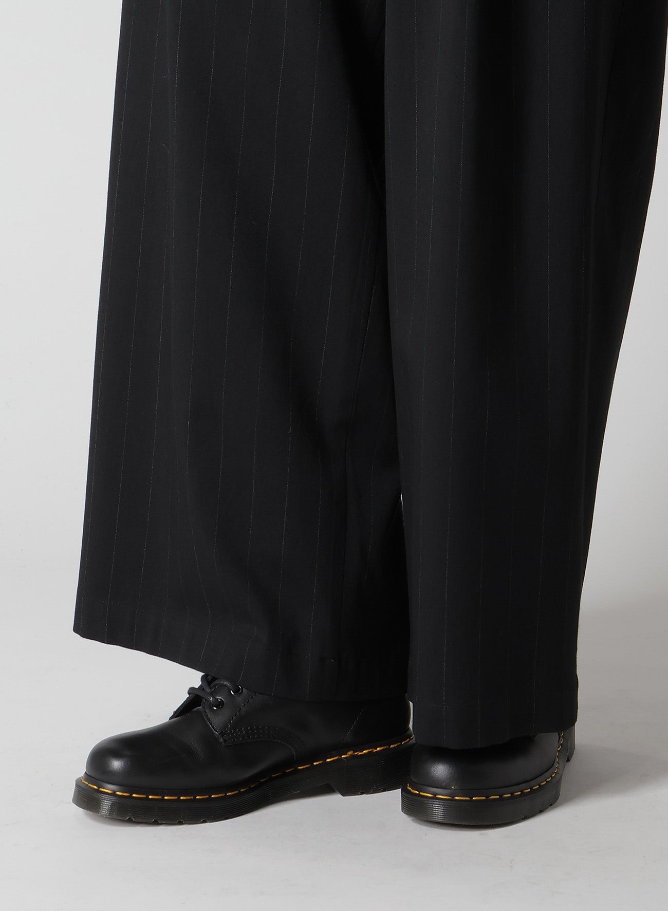 W/RY STRIPE WAIST STRING WIDE PANTS