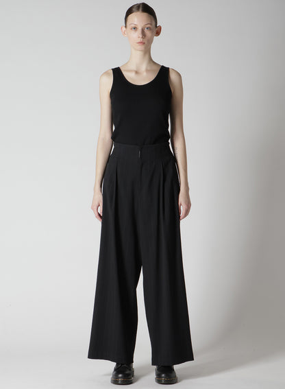 W/RY STRIPE WAIST STRING WIDE PANTS