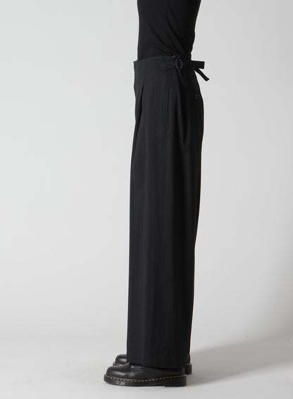 W/RY STRIPE WAIST STRING WIDE PANTS