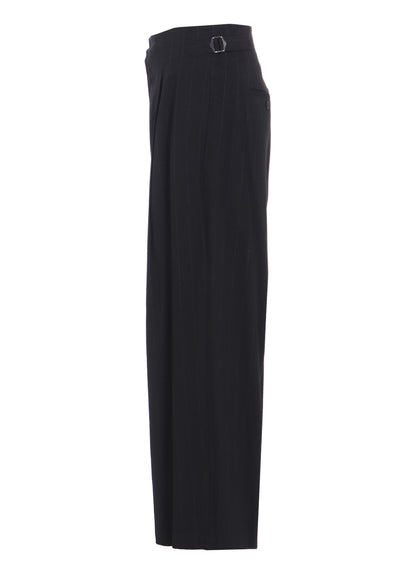 W/RY STRIPE WAIST STRING WIDE PANTS