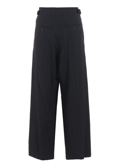 W/RY STRIPE WAIST STRING WIDE PANTS