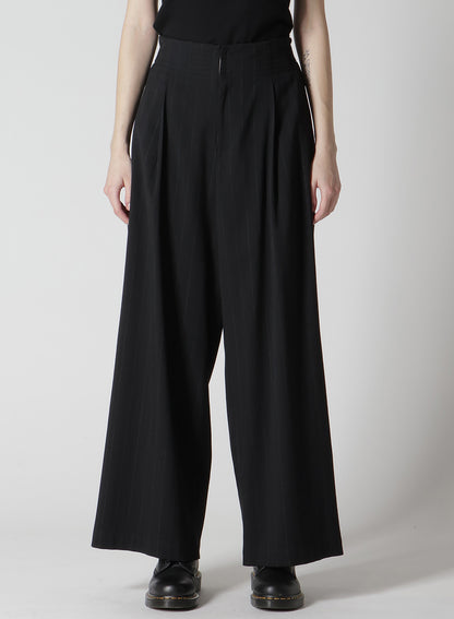 W/RY STRIPE WAIST STRING WIDE PANTS