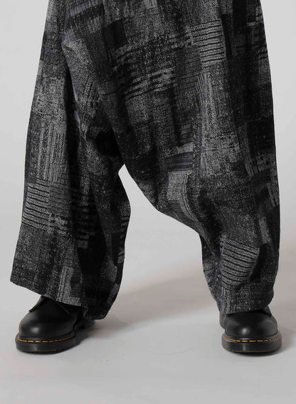 PATCHWORK JACQUARD LONG SAROUEL PANTS