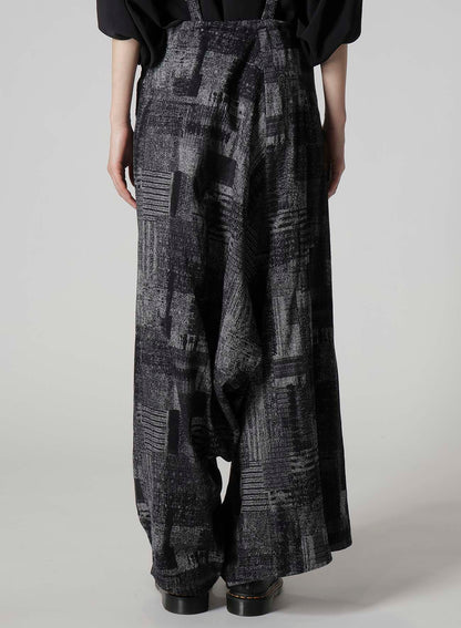 PATCHWORK JACQUARD LONG SAROUEL PANTS
