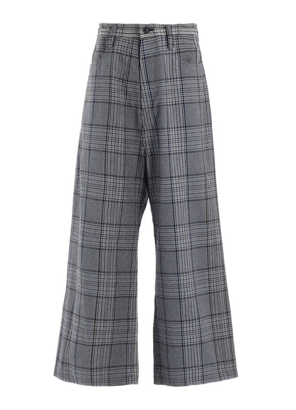 GRID PLAID LONG STRAIGHT PANTS