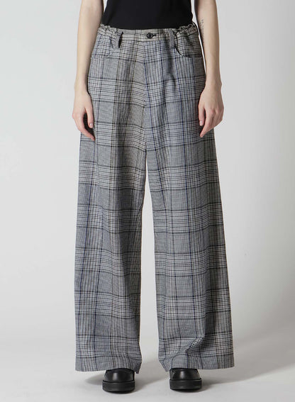 GRID PLAID LONG STRAIGHT PANTS