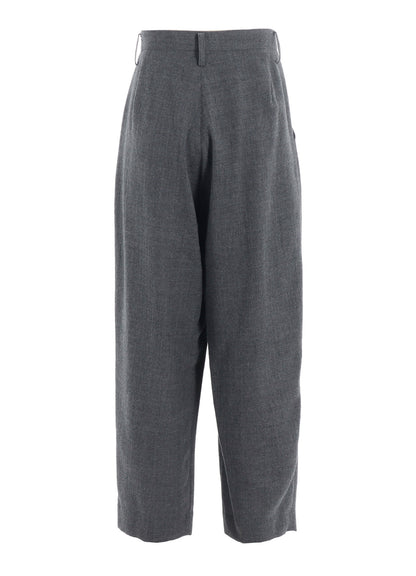 WOOL GAUZE TWILL TUCK WIDE PANTS