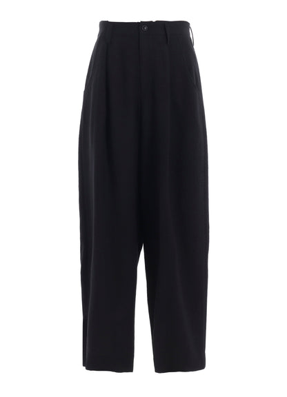 WOOL GAUZE TWILL TUCK WIDE PANTS