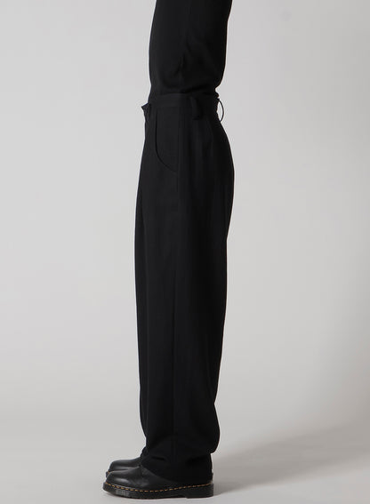 WOOL GAUZE TWILL TUCK WIDE PANTS