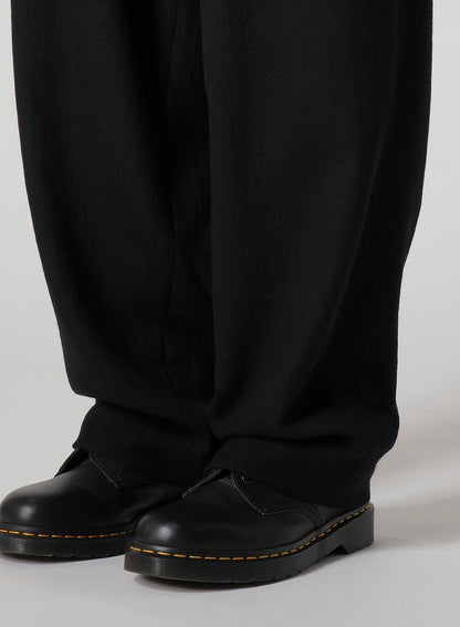 WOOL GAUZE TWILL TUCK WIDE PANTS