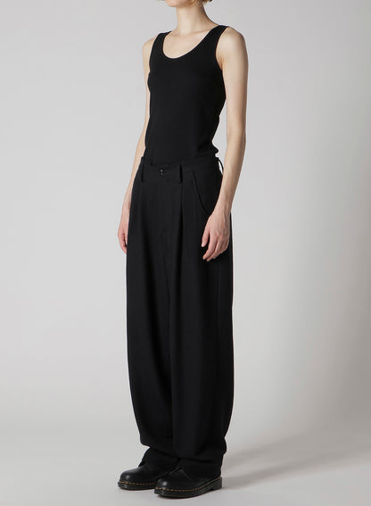 WOOL GAUZE TWILL TUCK WIDE PANTS