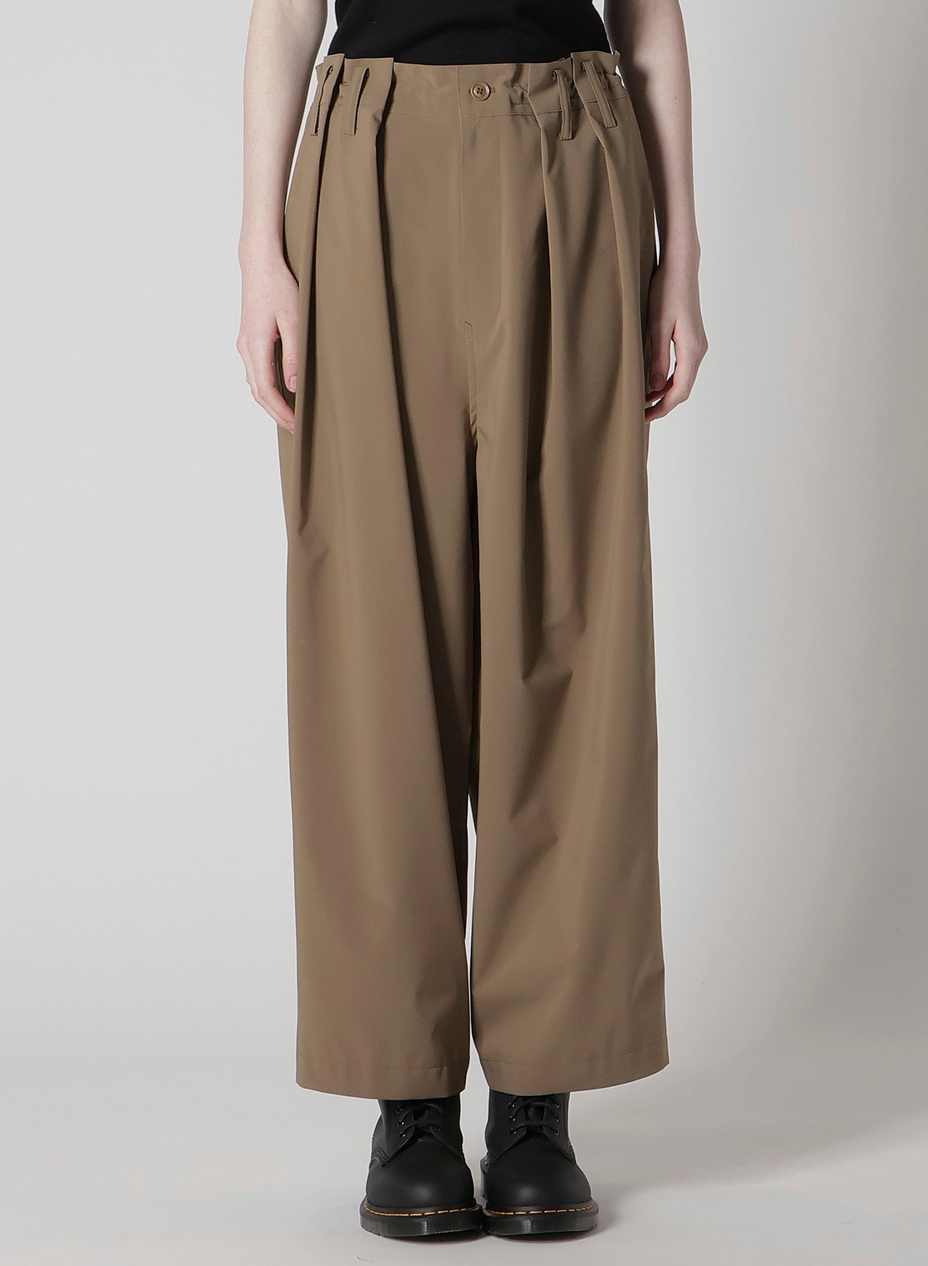 PE/ TAFTA DOUBLE TUCK GATEHRED PANTS