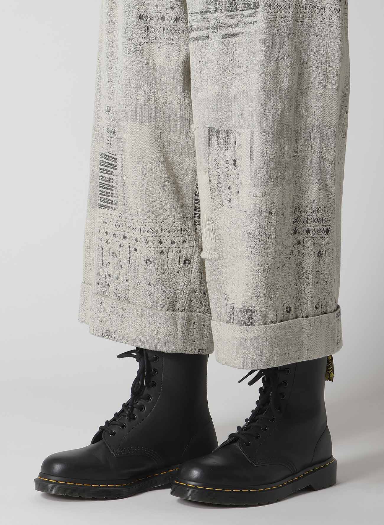 PATCHWORK JQ FRONT TUCKED PANTS