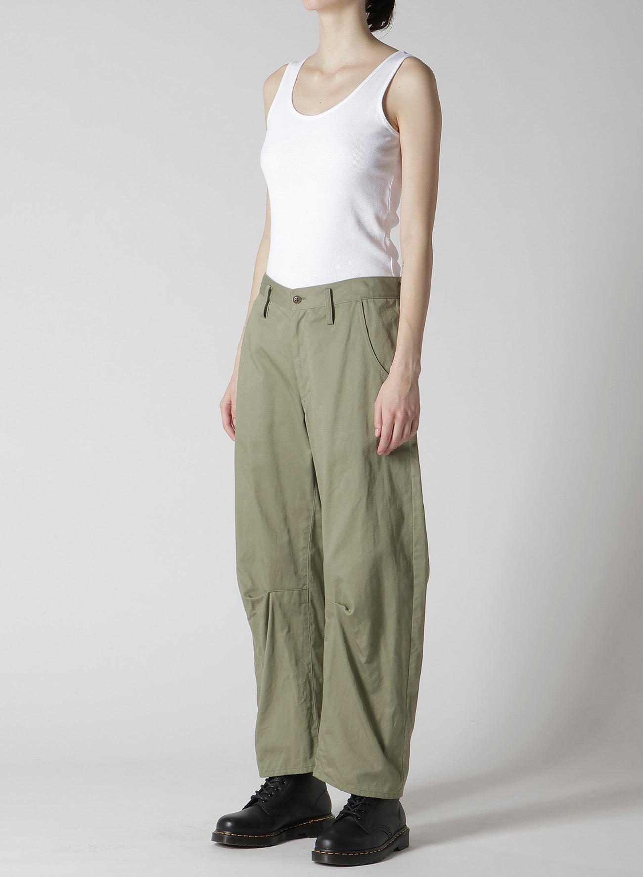 [Y's BORN PRODUCT] COTTON TWILL WIDE PANTS