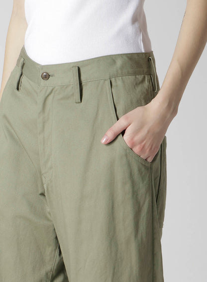 [Y's BORN PRODUCT] COTTON TWILL WIDE PANTS