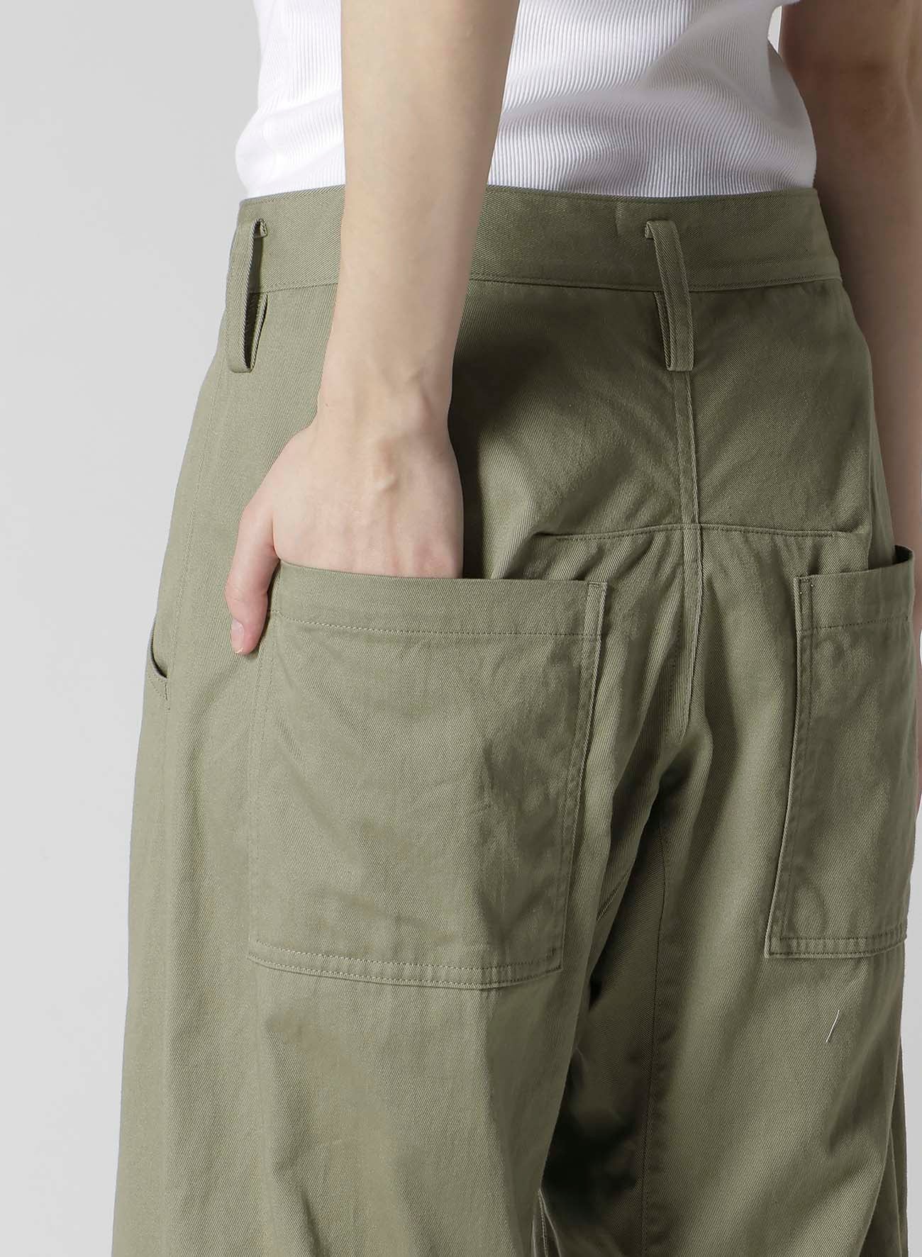 [Y's BORN PRODUCT] COTTON TWILL WIDE PANTS