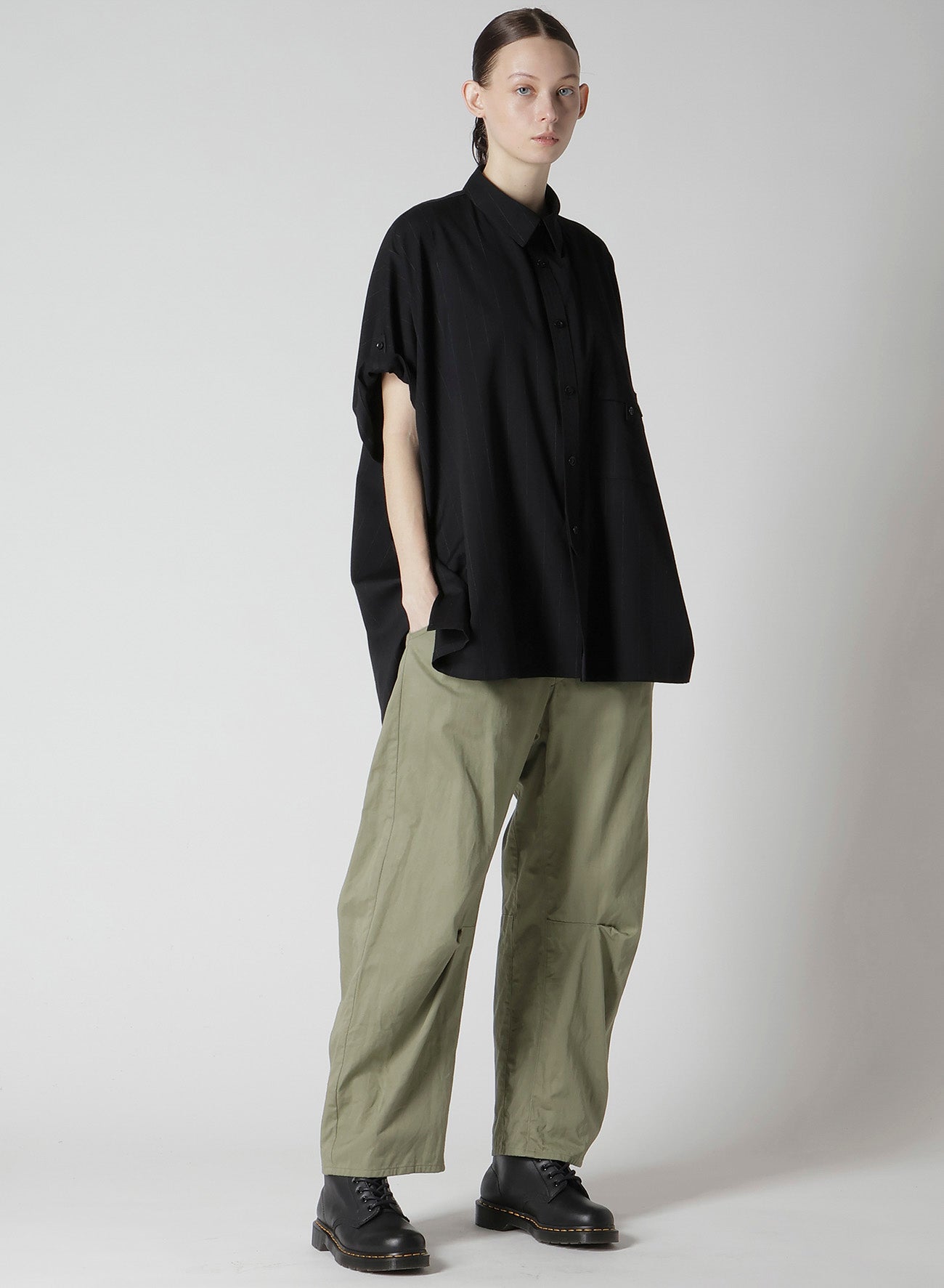[Y's BORN PRODUCT] COTTON TWILL WIDE PANTS