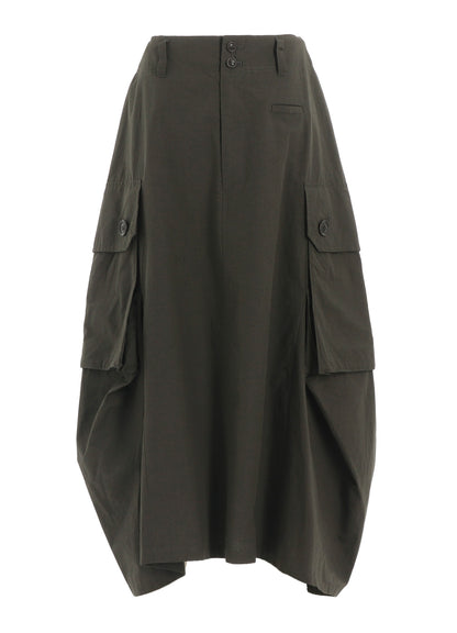 COTTON/LINEN CARGO SKIRT