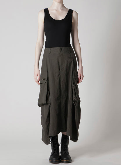 COTTON/LINEN CARGO SKIRT