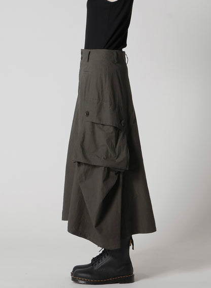 COTTON/LINEN CARGO SKIRT