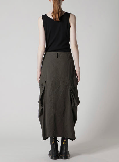 COTTON/LINEN CARGO SKIRT