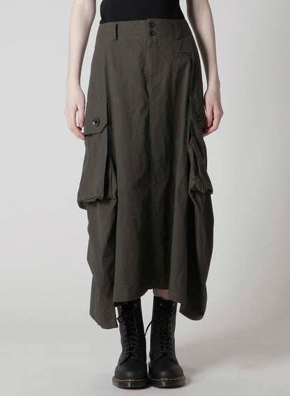 COTTON/LINEN CARGO SKIRT