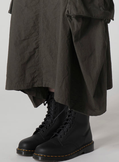 COTTON/LINEN CARGO SKIRT