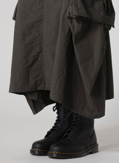 COTTON/LINEN CARGO SKIRT
