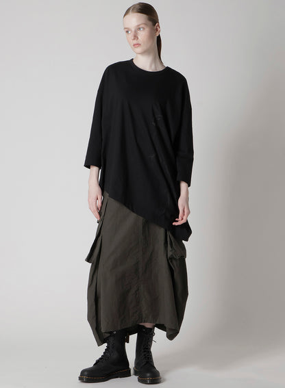 COTTON/LINEN CARGO SKIRT