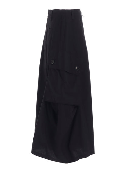 COTTON/LINEN CARGO SKIRT