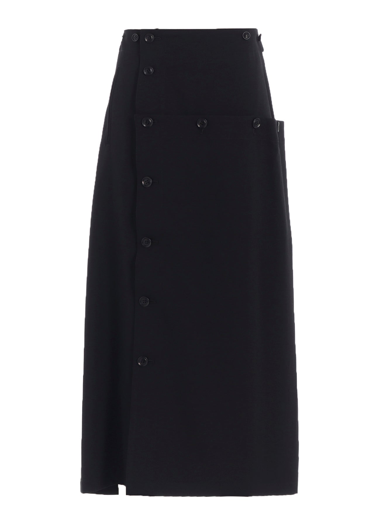 WOOL GABARDINE BUTTON SKIRT
