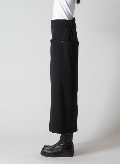 WOOL GABARDINE BUTTON SKIRT