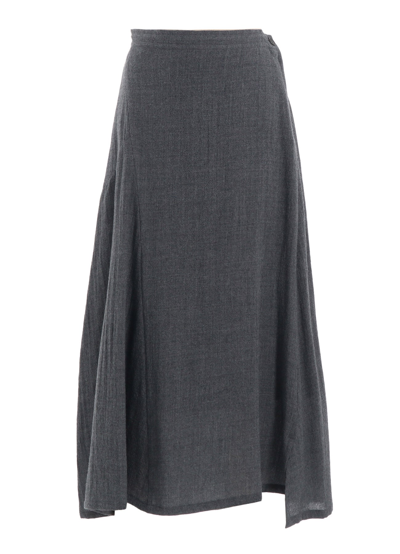 WOOL GAUZE TWILL ASYMMETRIC FLARE SKIRT