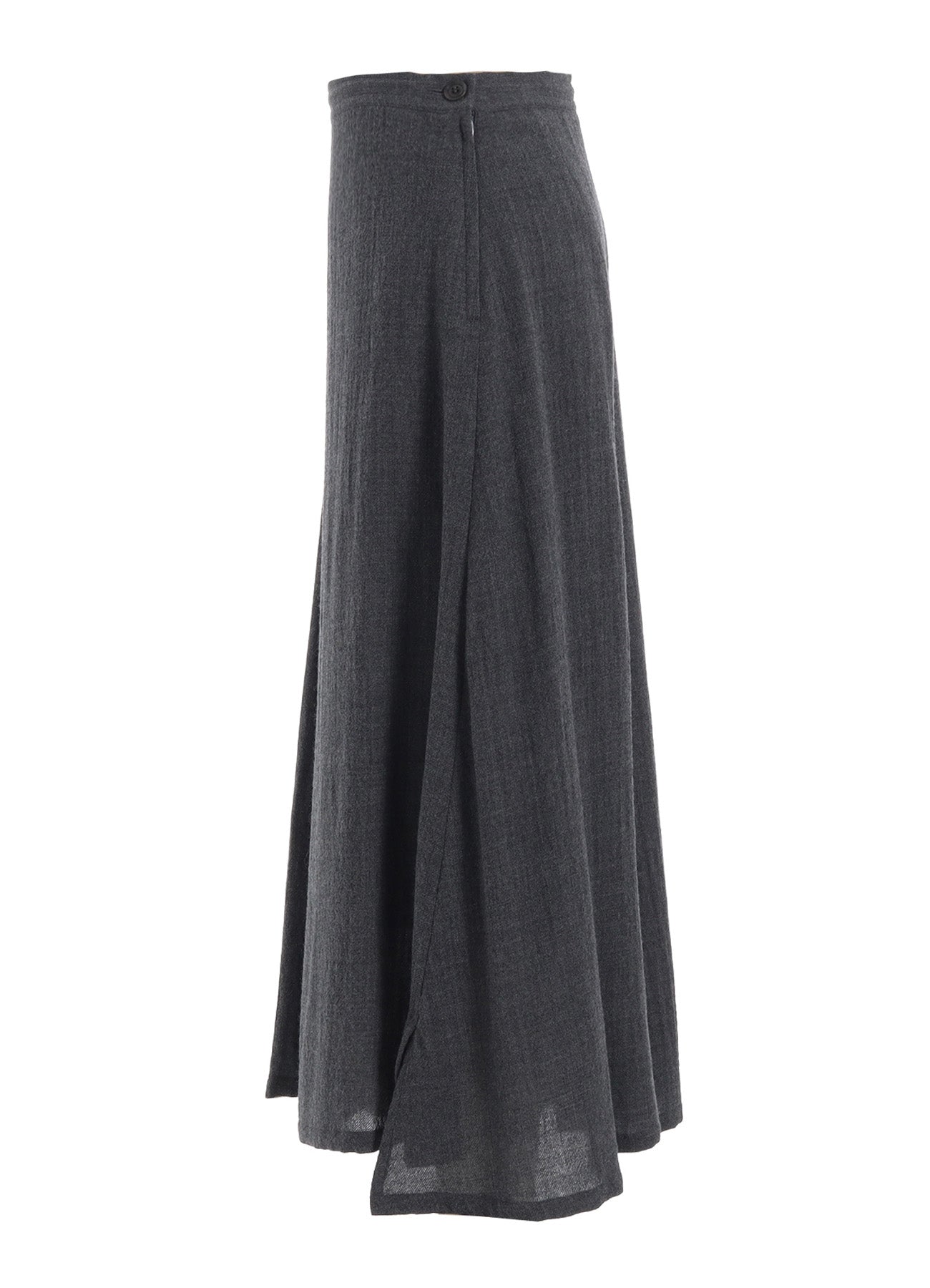 WOOL GAUZE TWILL ASYMMETRIC FLARE SKIRT