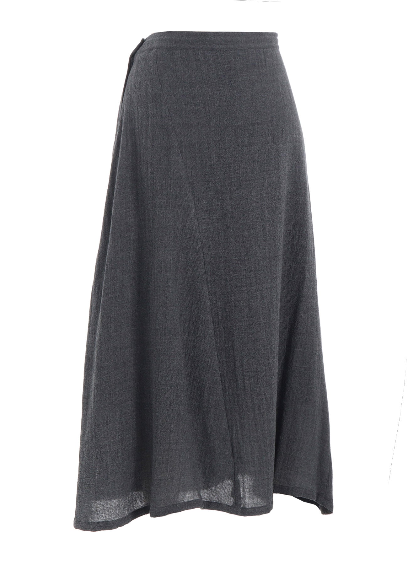WOOL GAUZE TWILL ASYMMETRIC FLARE SKIRT