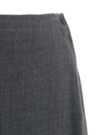 WOOL GAUZE TWILL ASYMMETRIC FLARE SKIRT