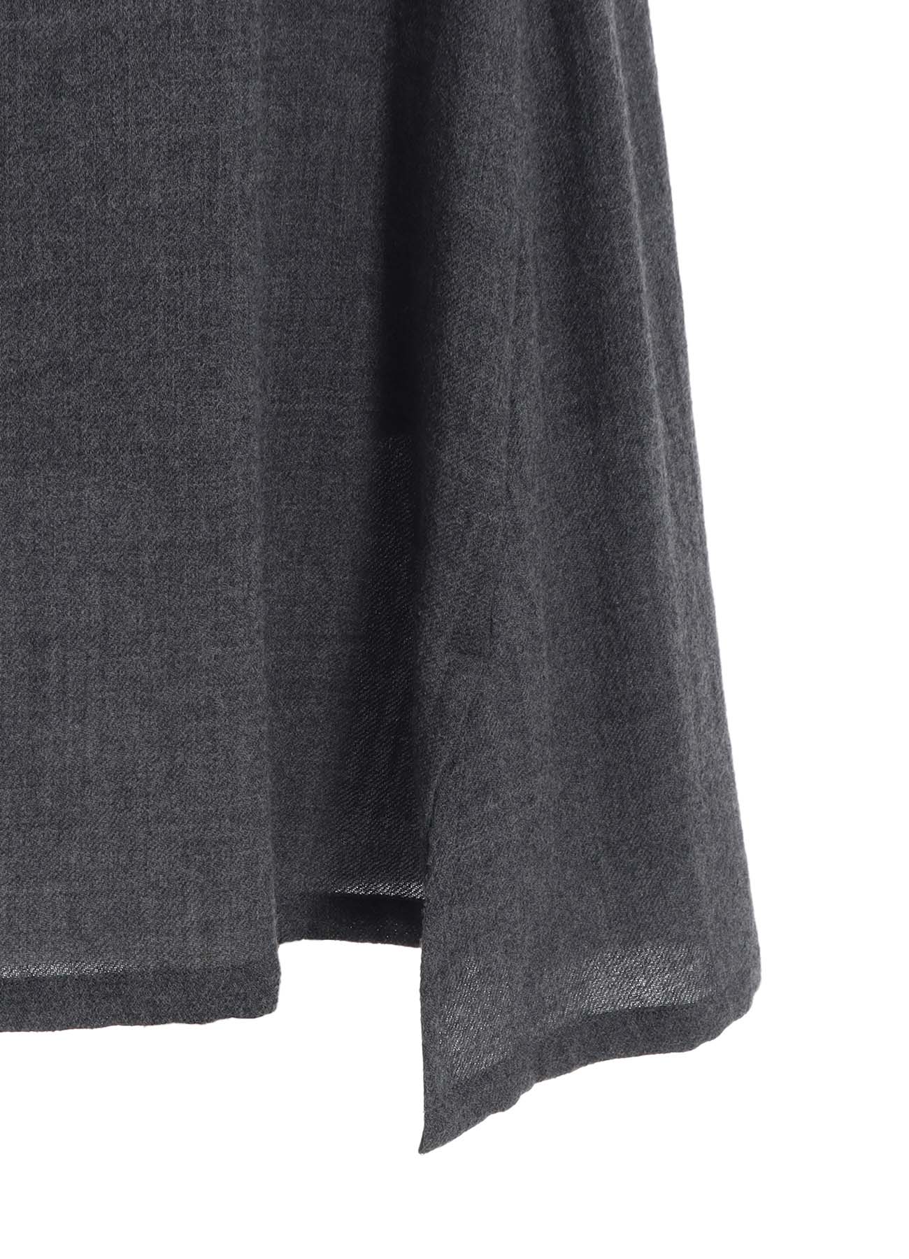 WOOL GAUZE TWILL ASYMMETRIC FLARE SKIRT